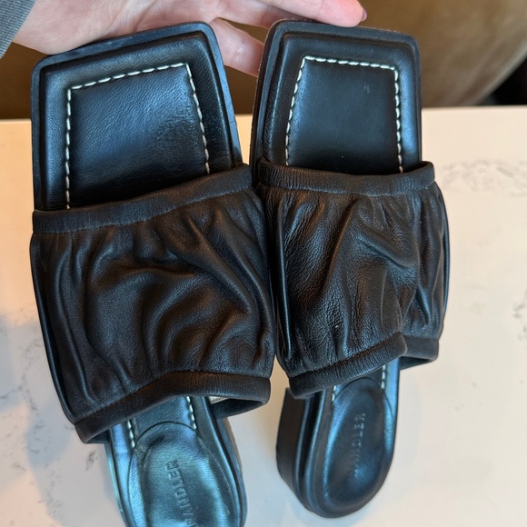 Wandler Mila Puffy Lambskin Flat Sandals Mule Slip-On Black Color Size 38 US 8.5 - Picture 15 of 15